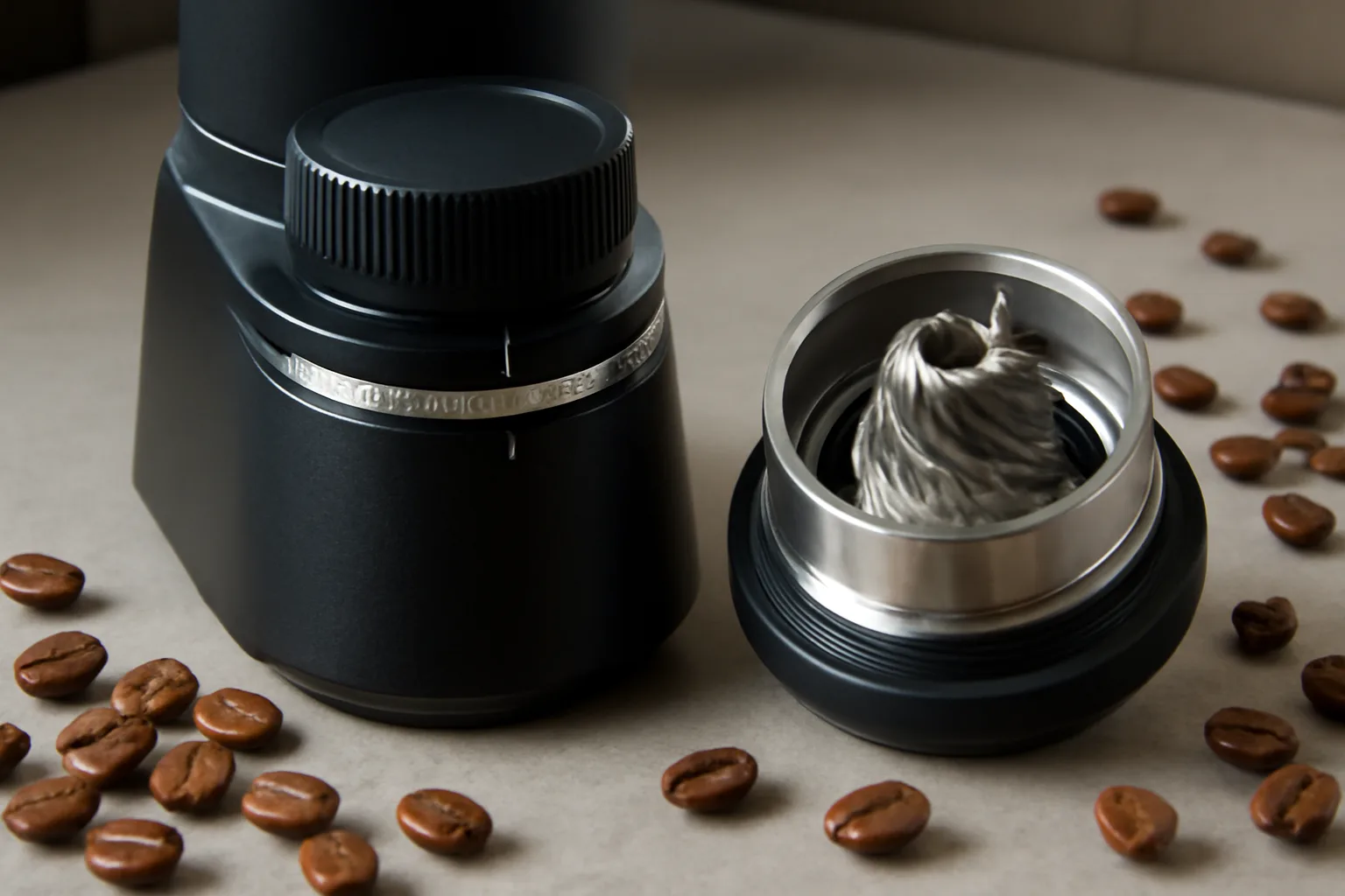 Coffee grinder burr adjustment for calibration